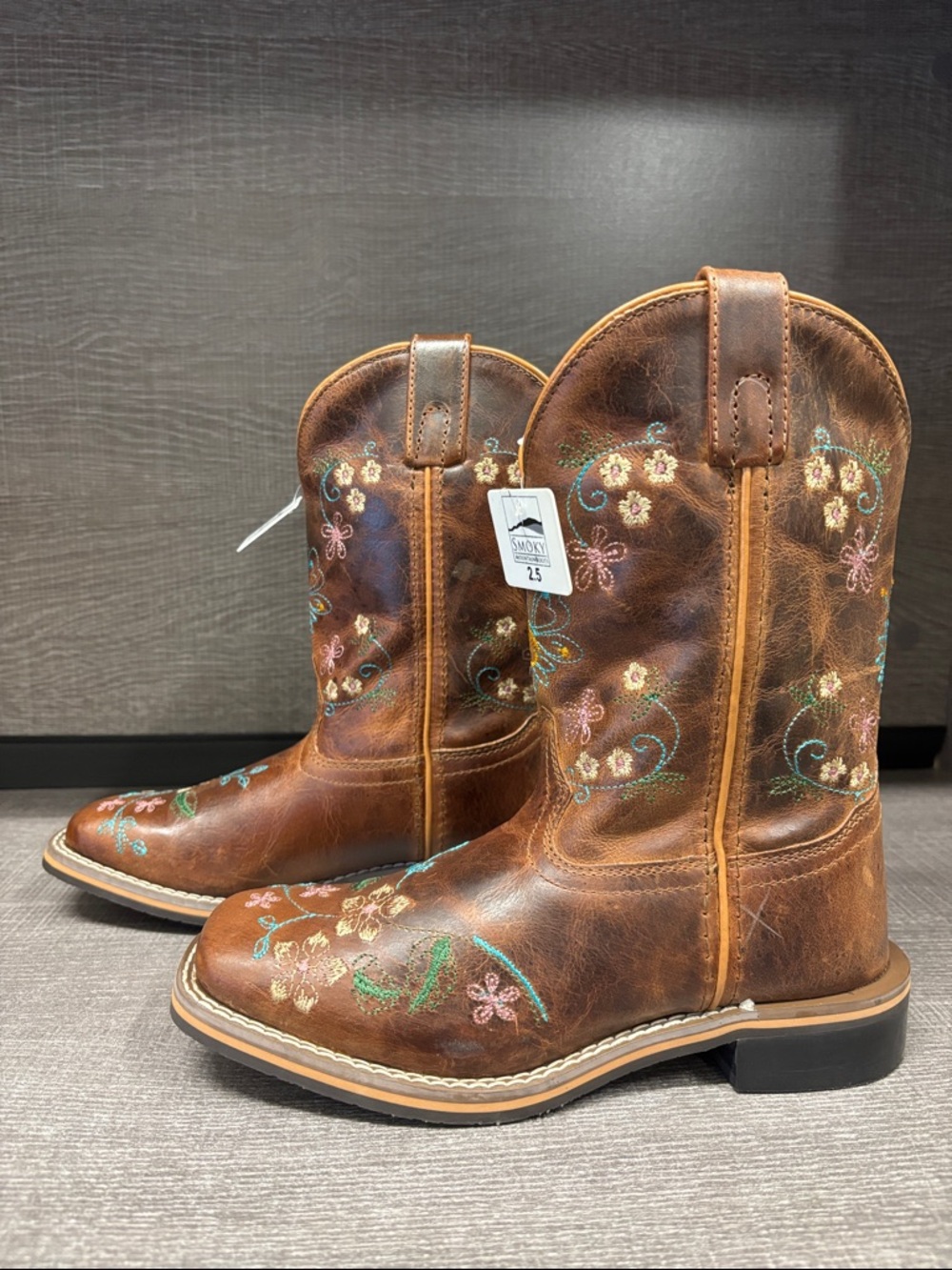 Children's Smoky Mountain Floralie Western/Cowboy Boots (Brown) - Size 2.5